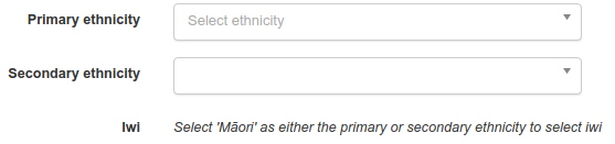 Image of ethnicity selection in signup